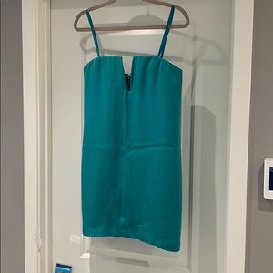 Aqua strapless cocktail dress